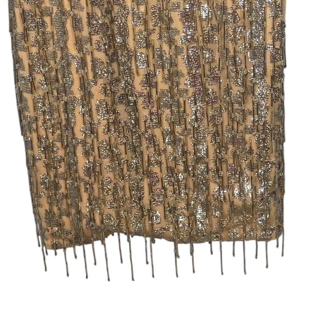 Vtg Y2K Caché Beaded Fringe Mini Dress Sz 2 XS Concert Party Hoco New Years Eve - Picture 4 of 12